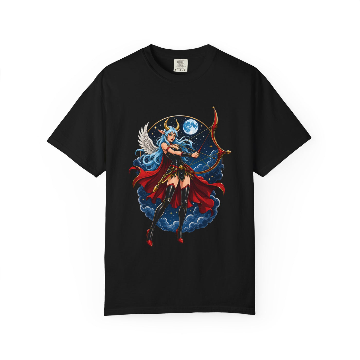 Moonlit Winged Archer Fantasy T-Shirt Graphic