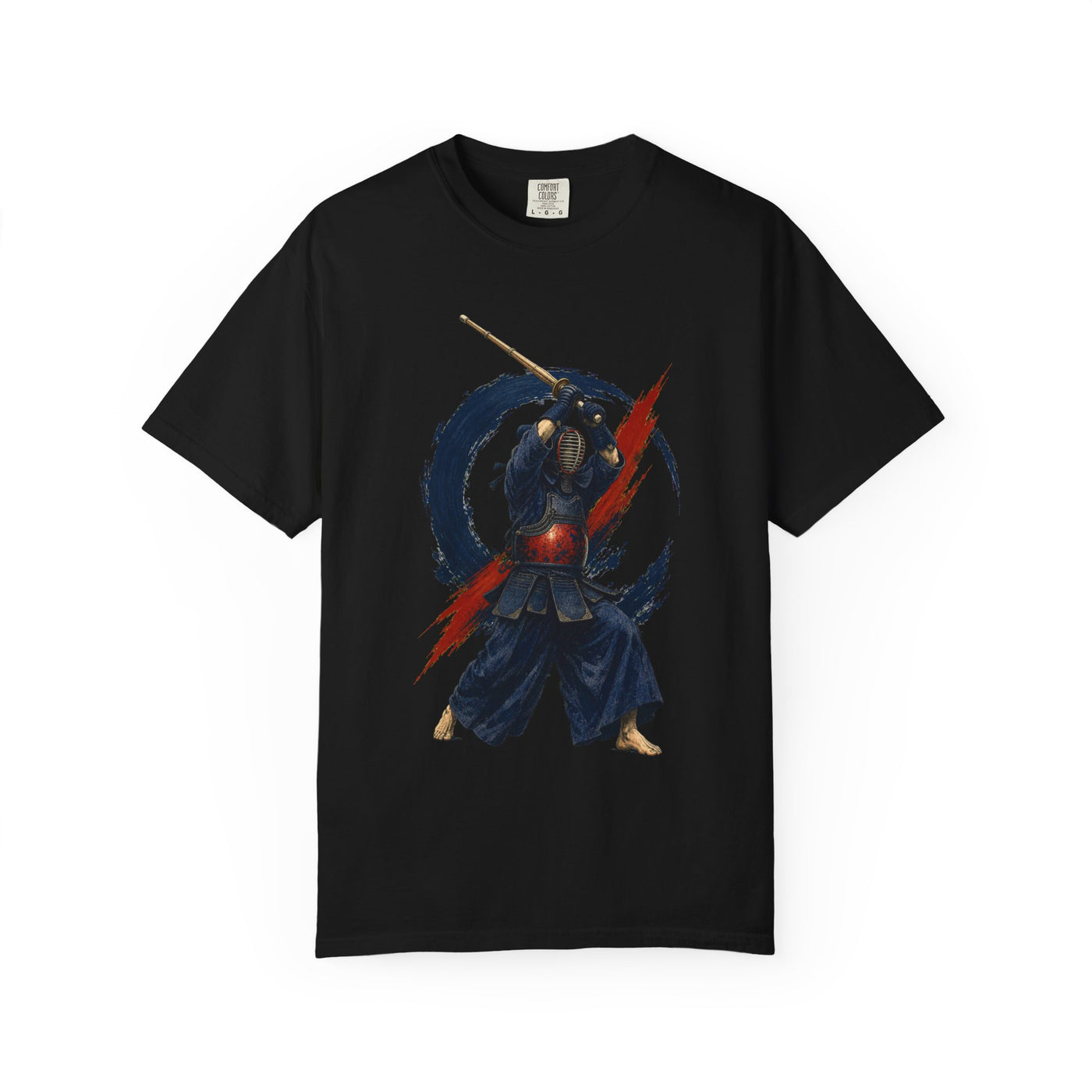 Indigo Kendo Strike Woodblock Graphic Tee