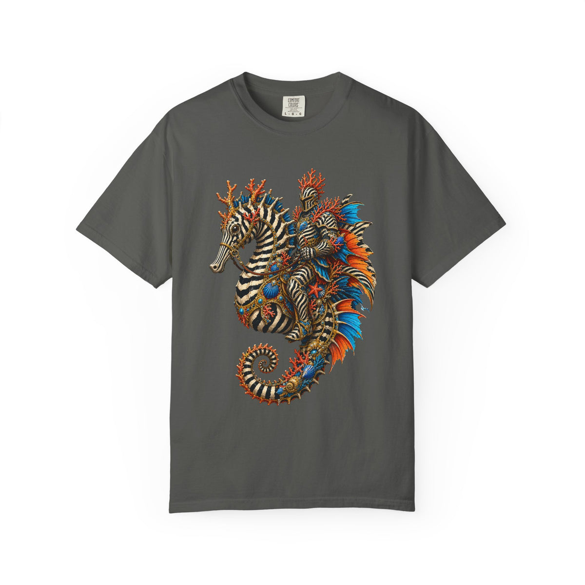 Zebra Coral Seahorse Rider Graphic Tee