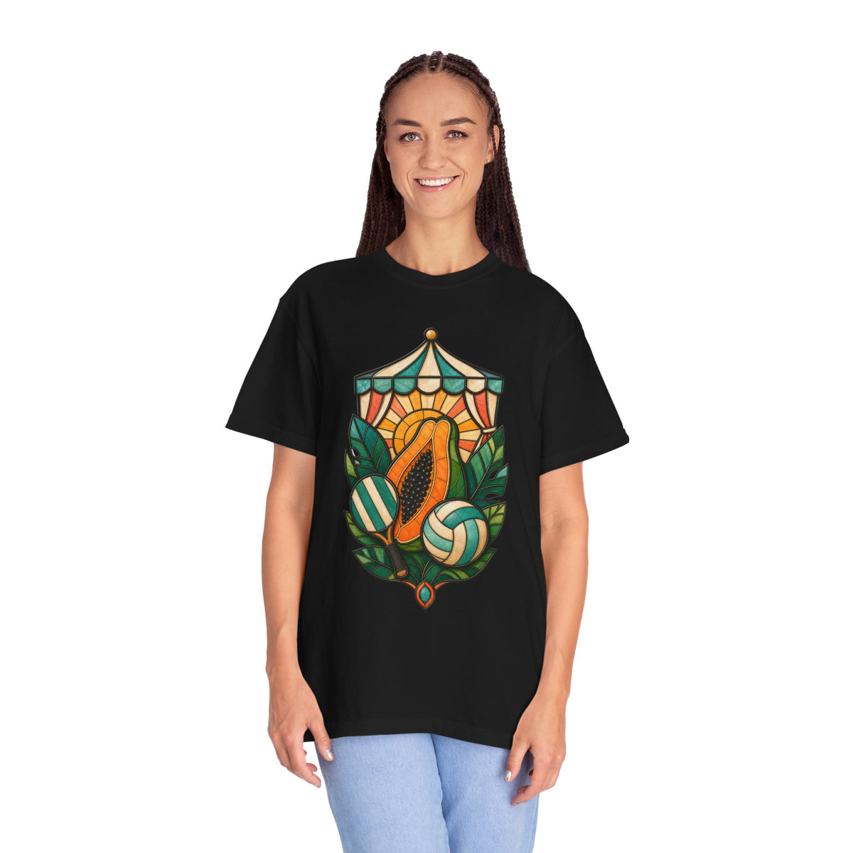 Stained Glass Cabana Papaya T-Shirt Graphic