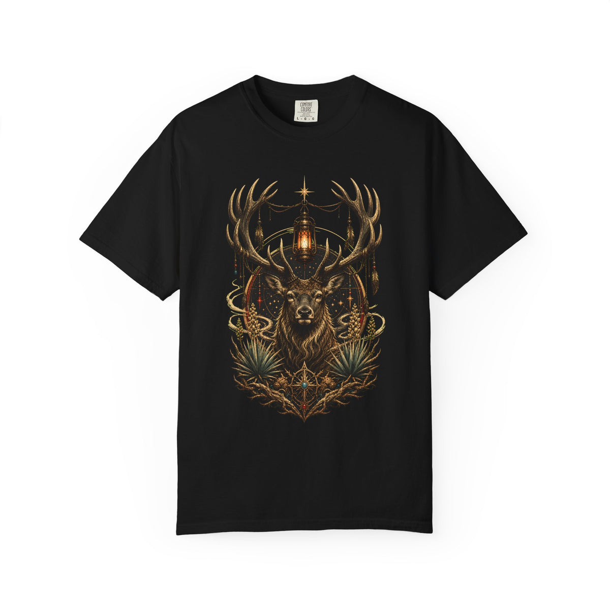 Mystic Stag Lantern Crest T-Shirt Graphic