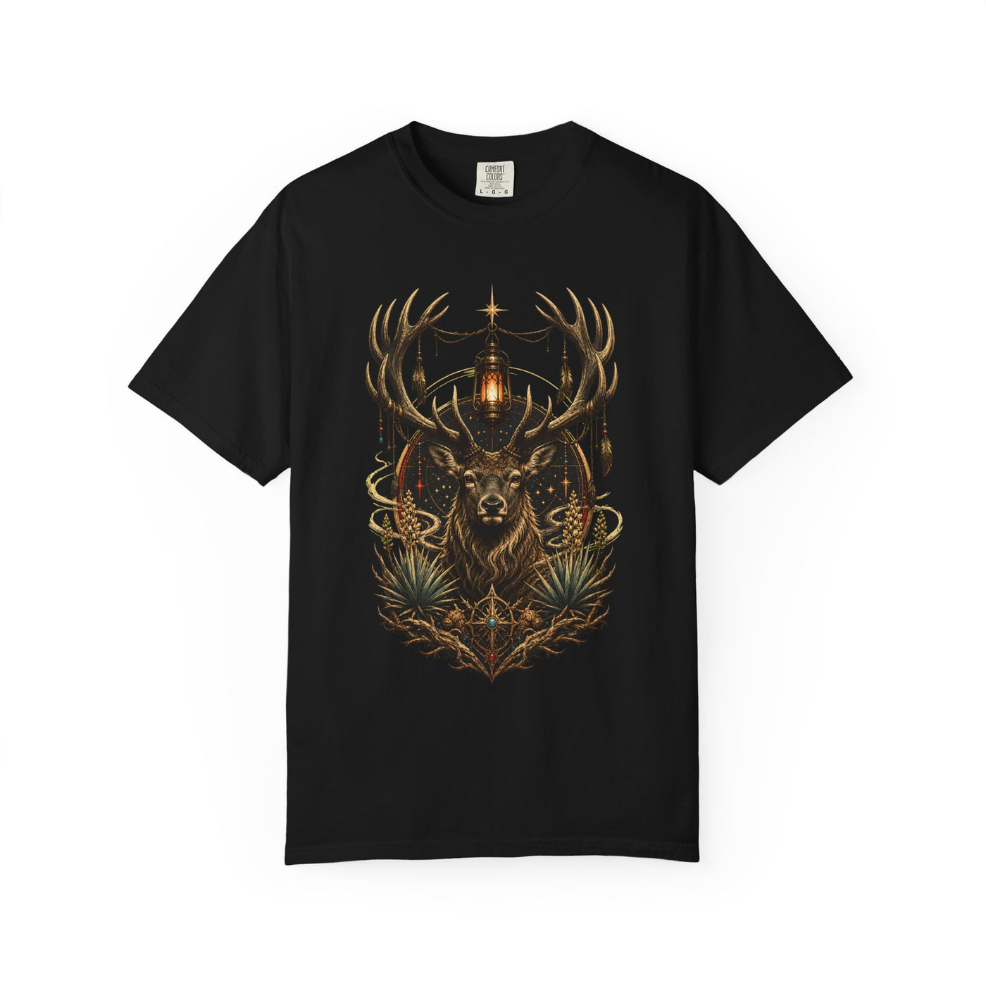 Mystic Stag Lantern Crest T-Shirt Graphic