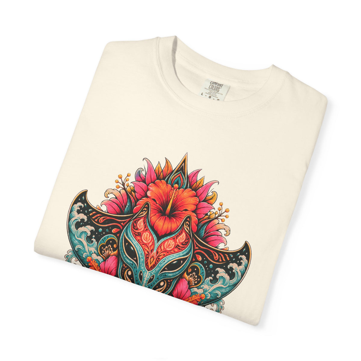 Psychedelic Hibiscus Stingray Mask T-Shirt Graphic