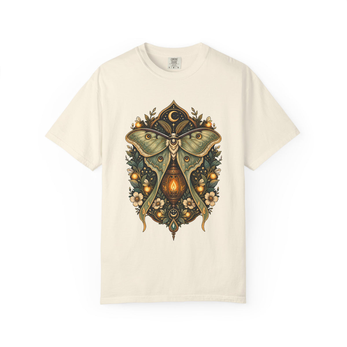Folk Luna Moth Lantern T-Shirt Graphic