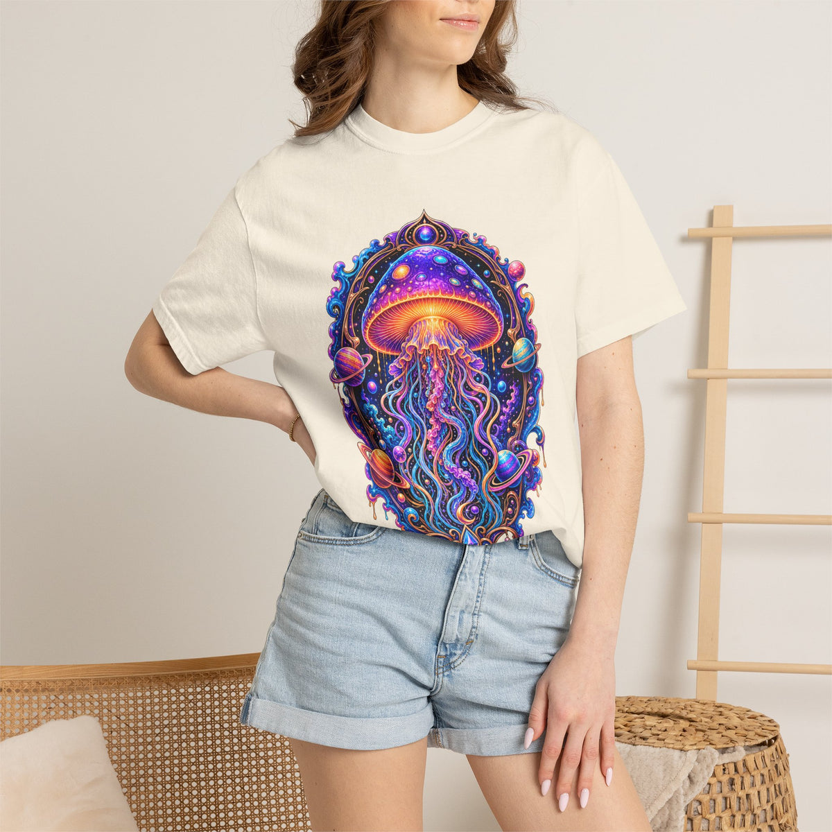 Cosmic Mushroom Jellyfish T-Shirt Graphic