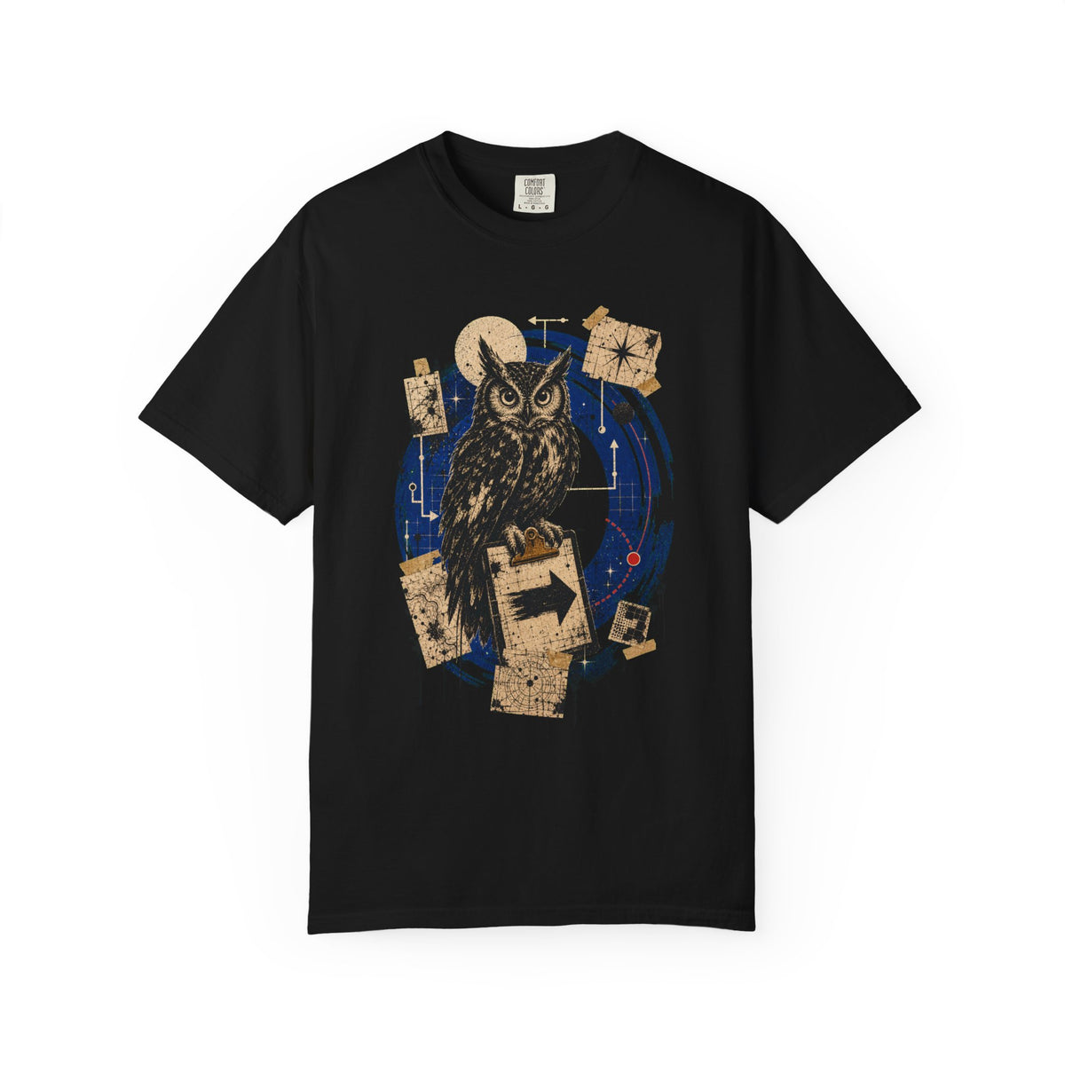 Blue Arc Night Owl T-Shirt Graphic