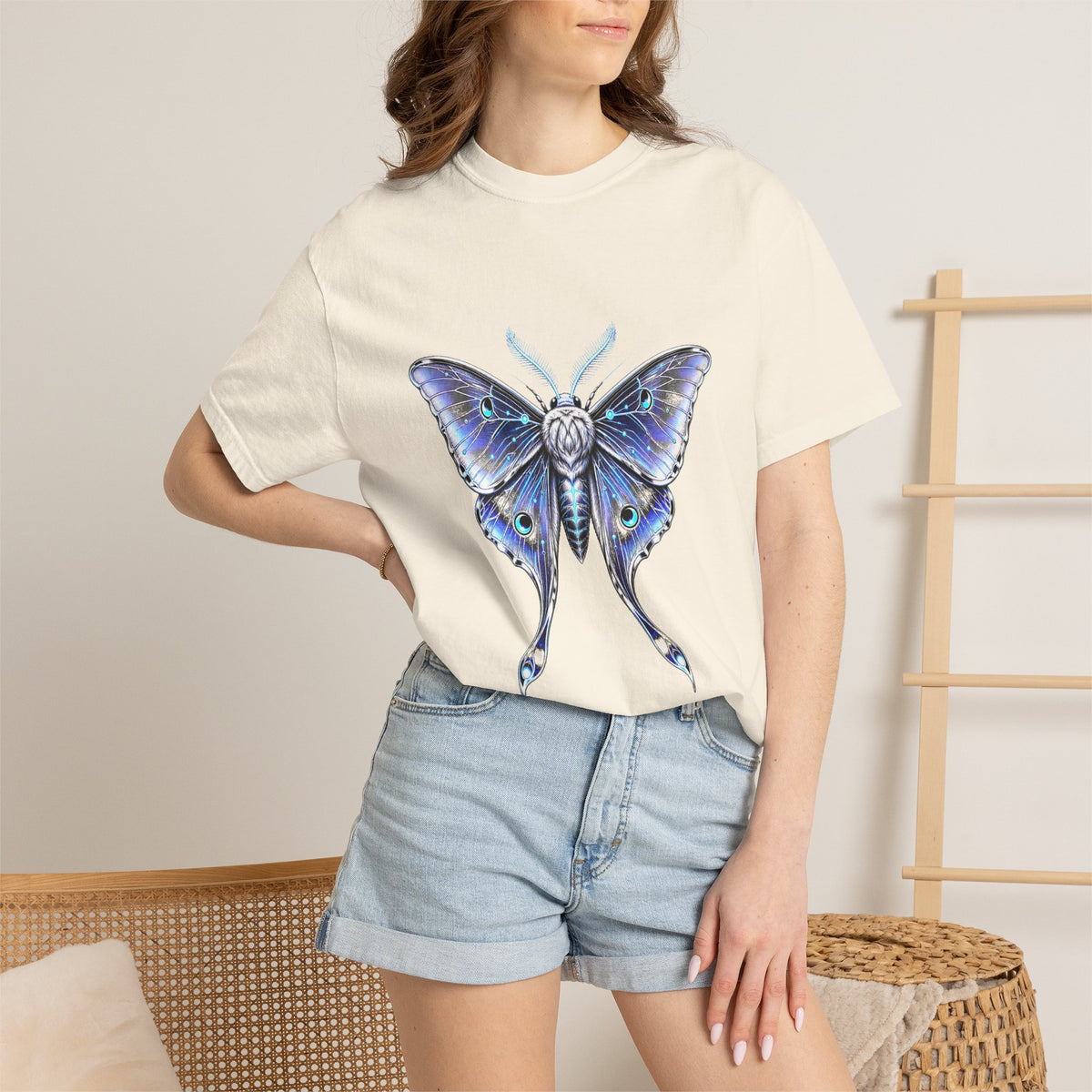 Chrome Lunar Moth Signal Graphic T-Shirt