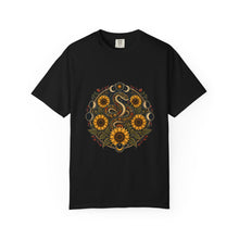 Sunflower Serpent Folk Mandala T-Shirt Graphic