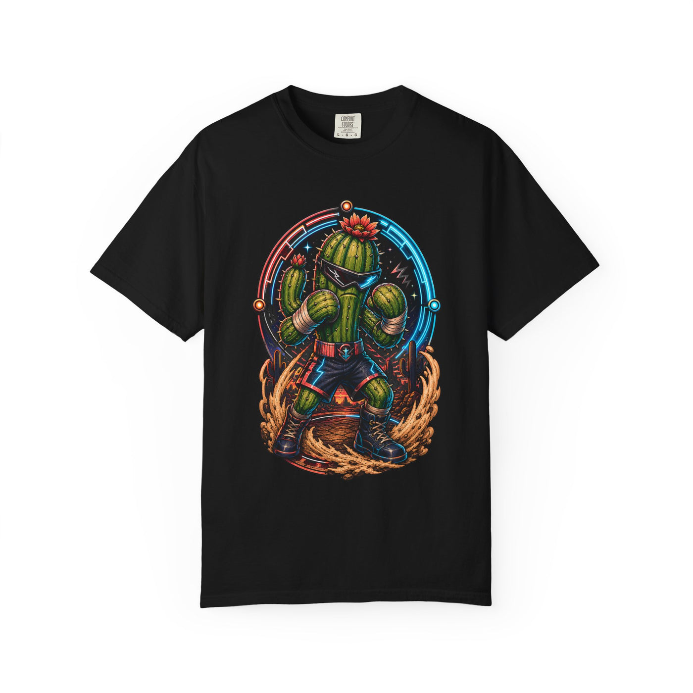Cyber Cactus Boxer T-Shirt Graphic
