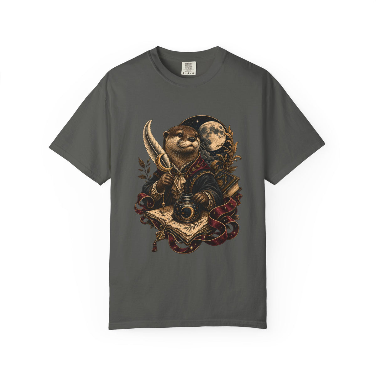 Poetcore Moon Quill Otter T-Shirt Graphic