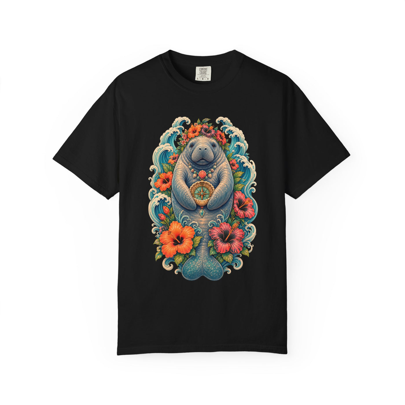 Hibiscus Surfcore Manatee Graphic Tee