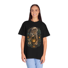 Gothic Botanical Camping Lantern Lynx T-Shirt Graphic