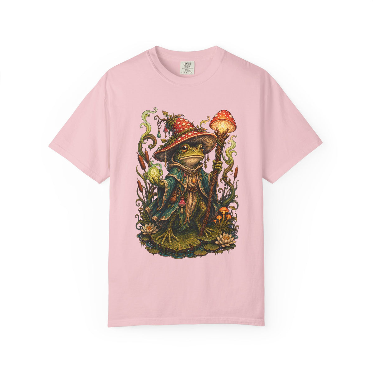 Mushroom Bog Wizard Frog Graphic T-Shirt