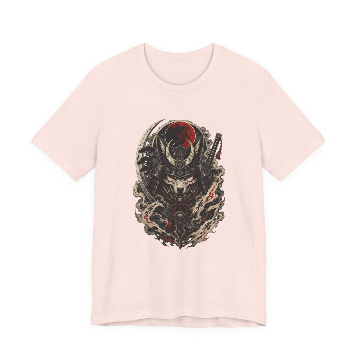Wolf Samurai Mask Emblem T-Shirt Graphic