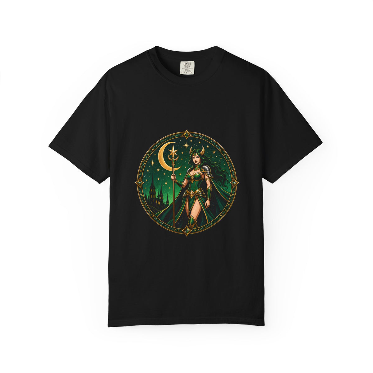 Emerald Moon Queen Fantasy Crest T-Shirt Graphic