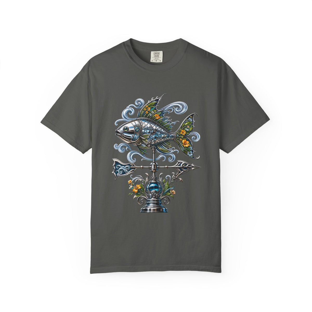 Chrome Botanical Weather Fish T-Shirt Graphic
