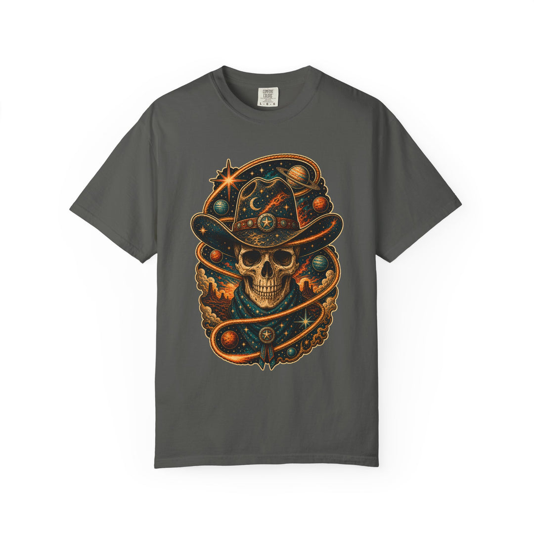 Retro Space Cowboy Skull Graphic Tee