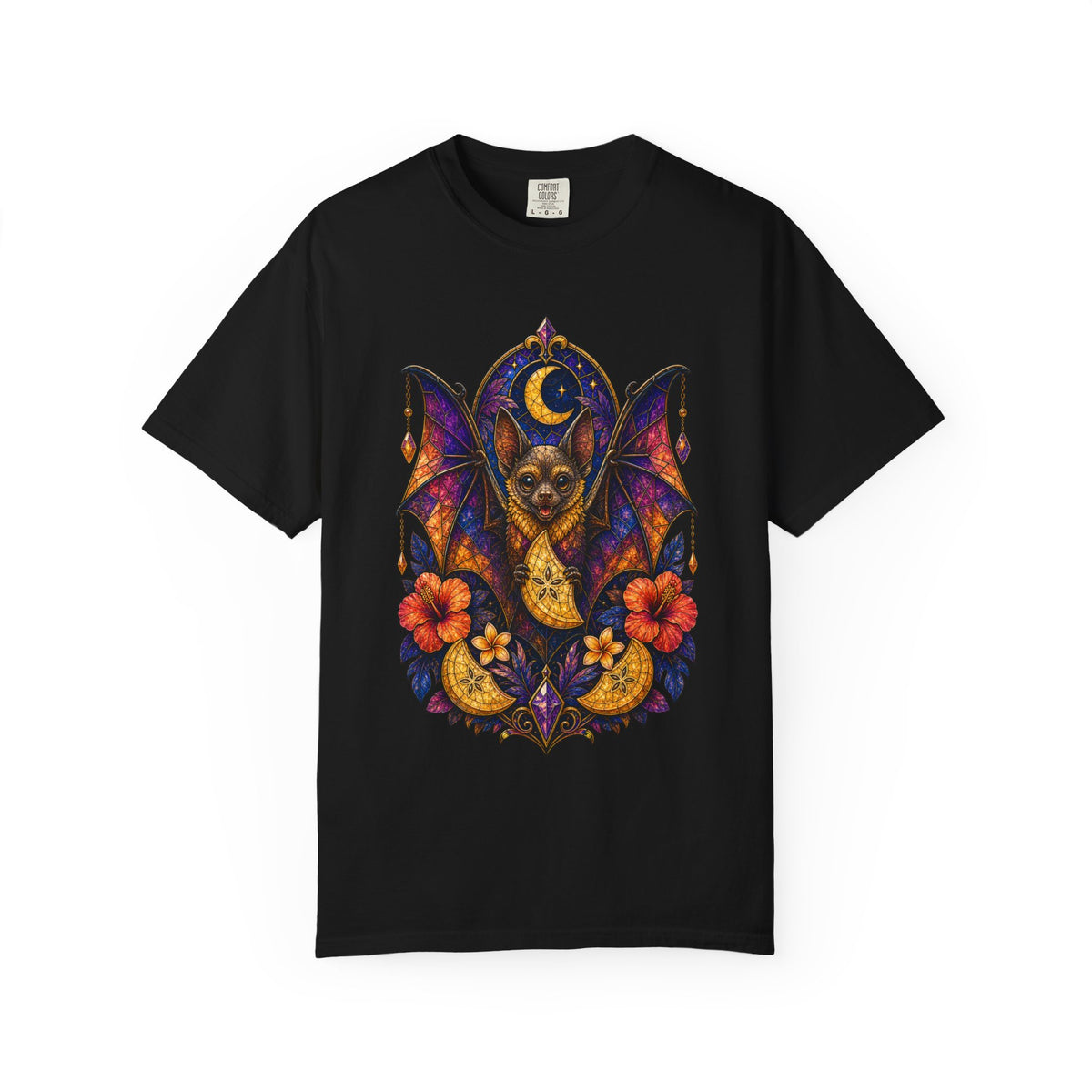 Stained Glass Fruit Bat T-Shirt Graphic