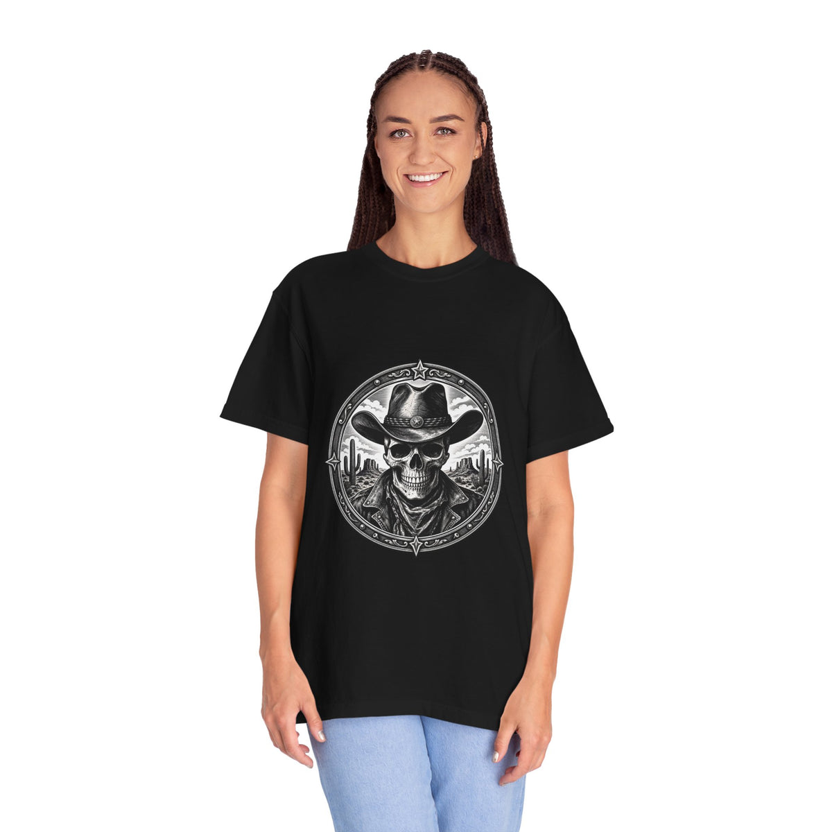 Cowboy Skull Western Badge T-Shirt Graphic