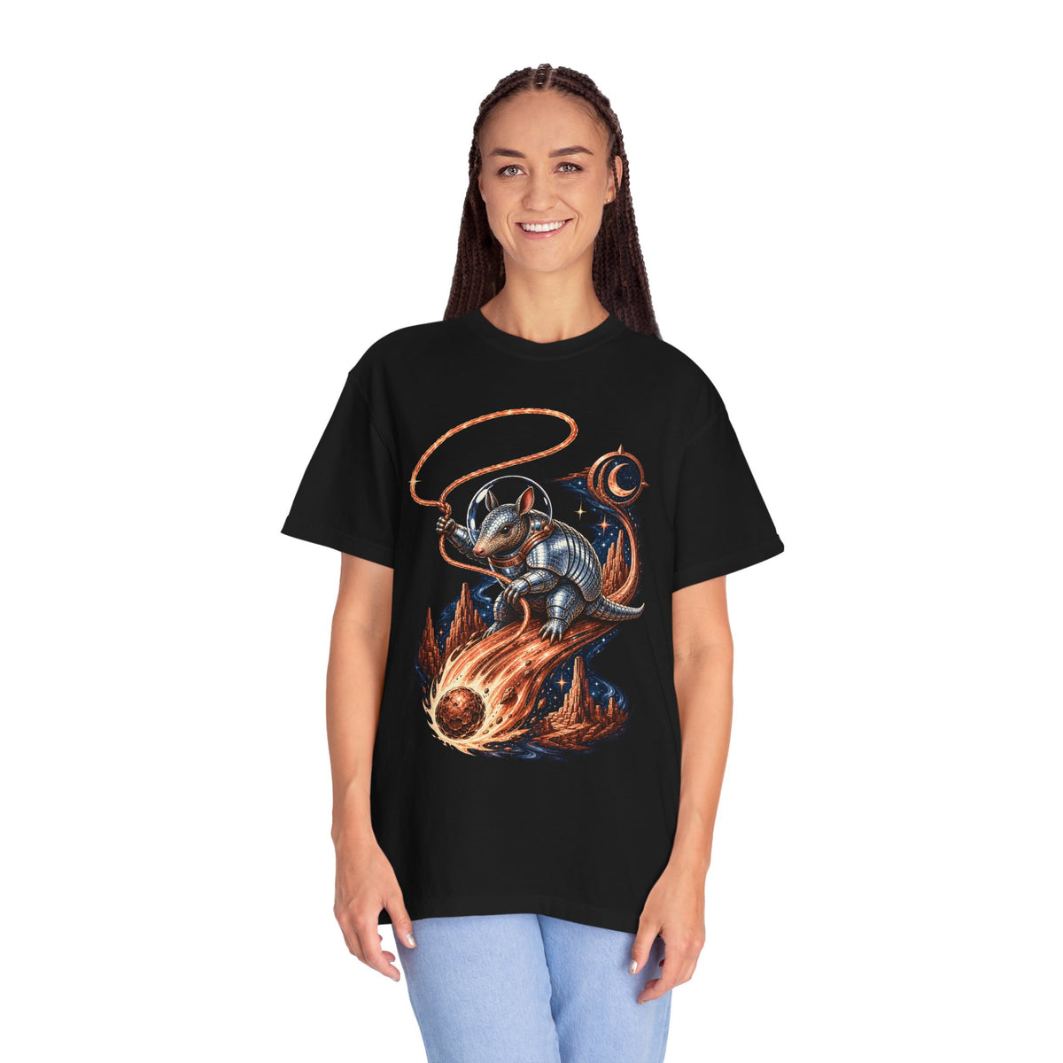 Chrome Armadillo Astronaut Rodeo T-Shirt Graphic