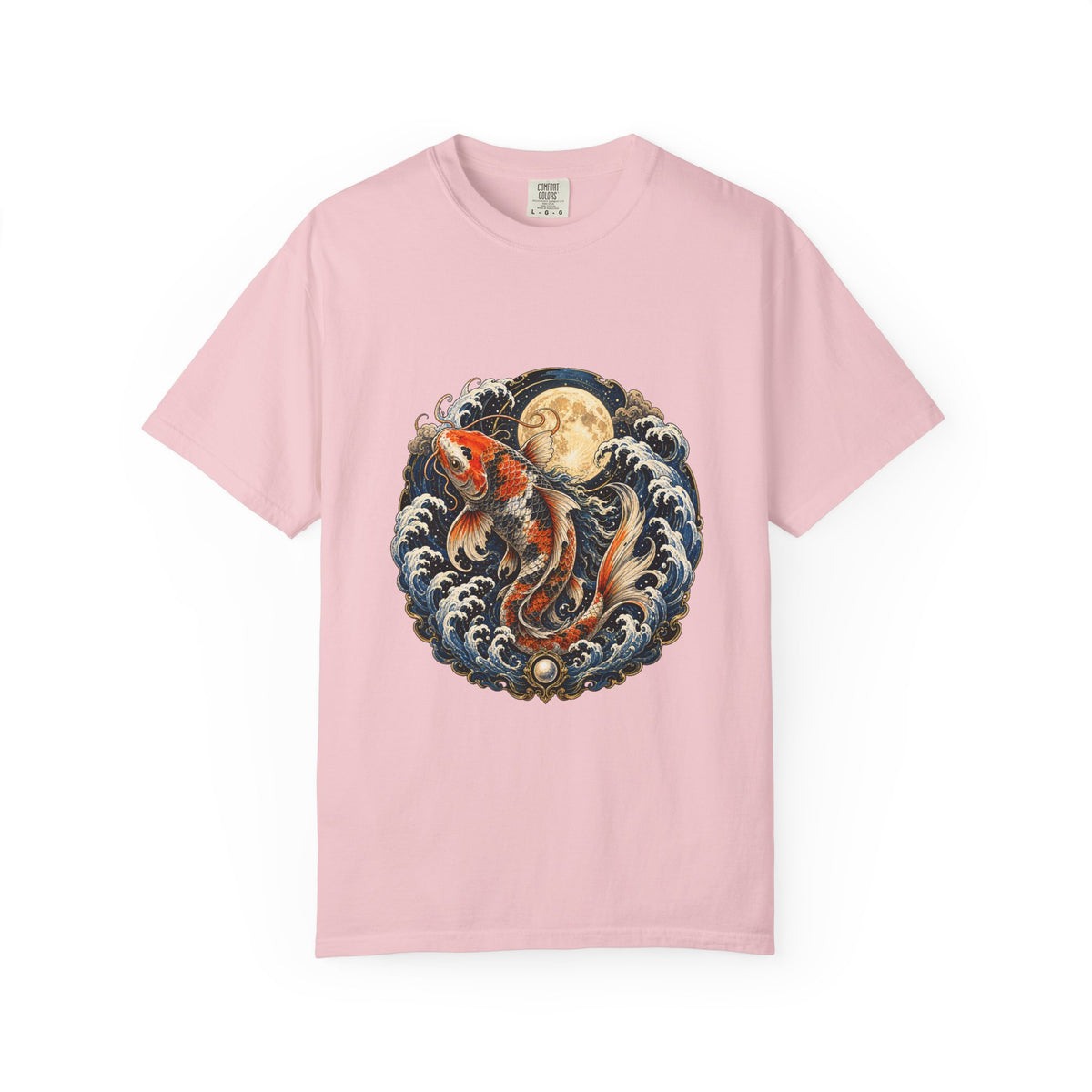 Moonlit Koi Wave Guardian T-Shirt Graphic