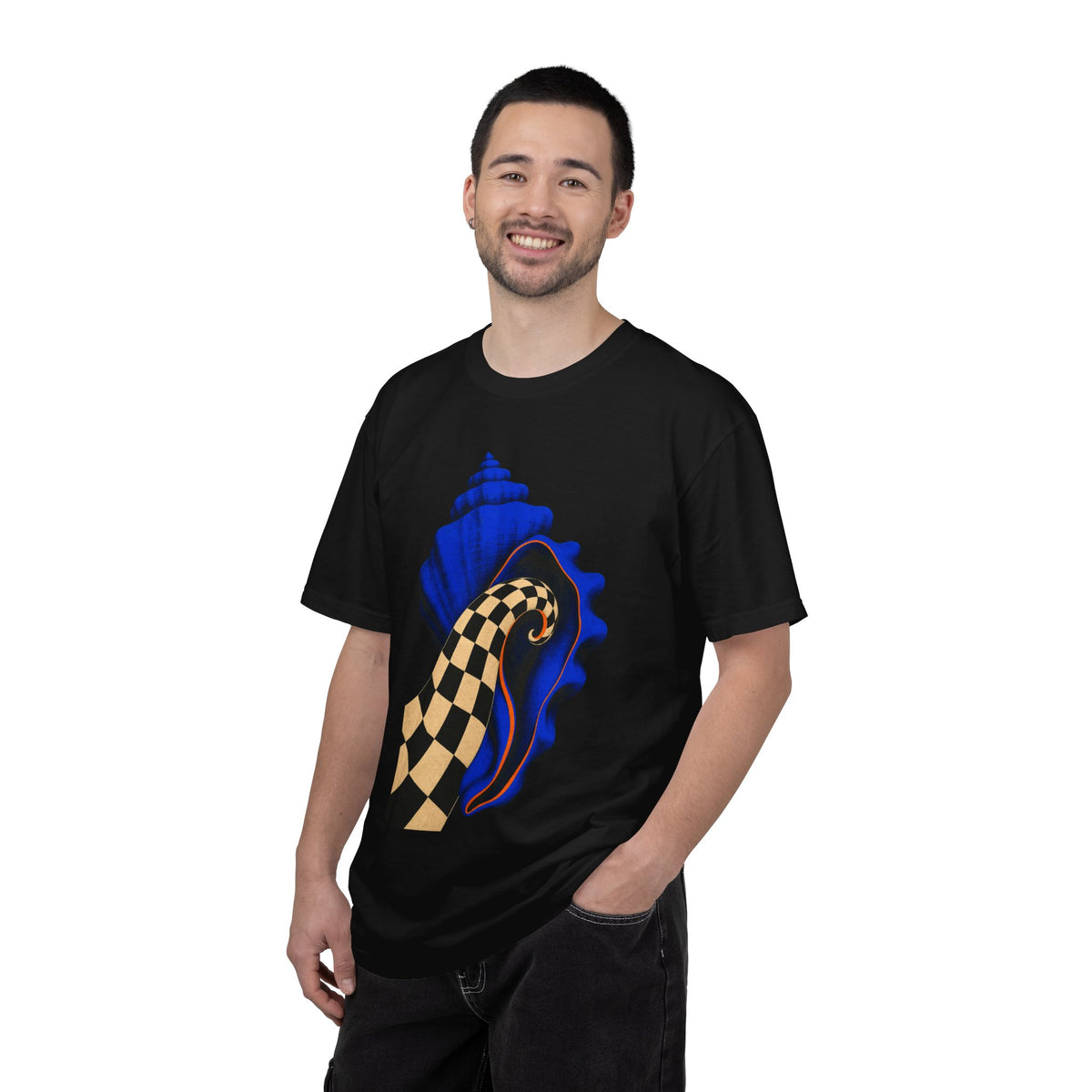 Cobalt Checker Shell Graphic Tee