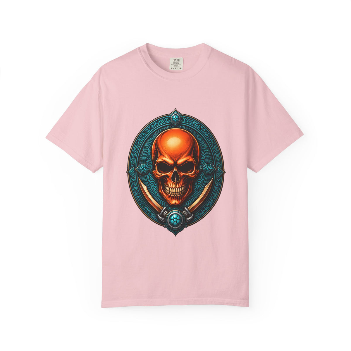 Turquoise Skull Crest Gothic T-Shirt Graphic