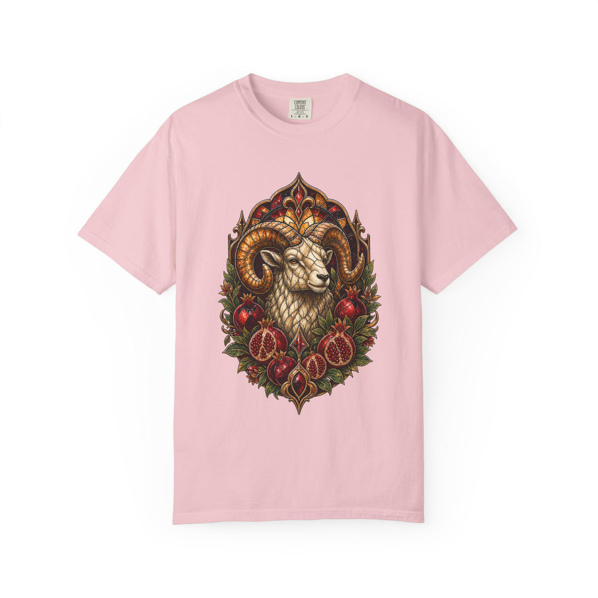 Stained Glass Pomegranate Ram Graphic Tee
