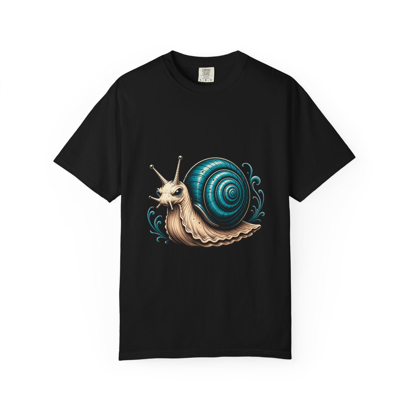 Teal Spiral Snail Mascot T-Shirt Graphic