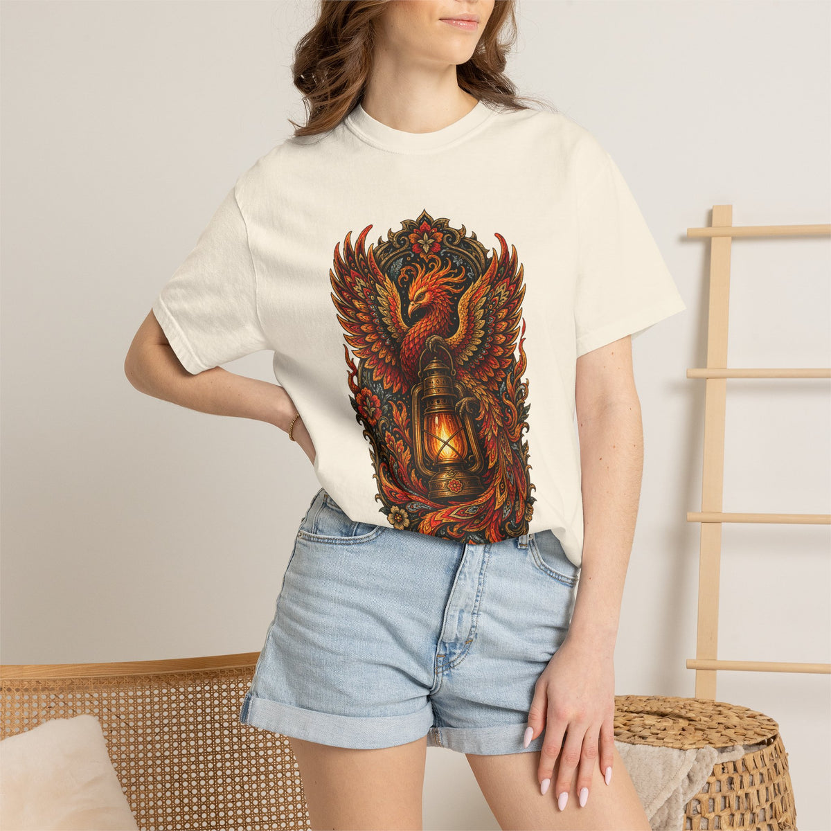 Folk Firebird Lantern T-Shirt Graphic