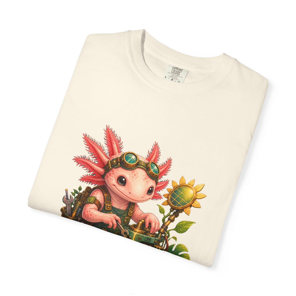 Solarpunk Axolotl Mechanic Graphic Tee