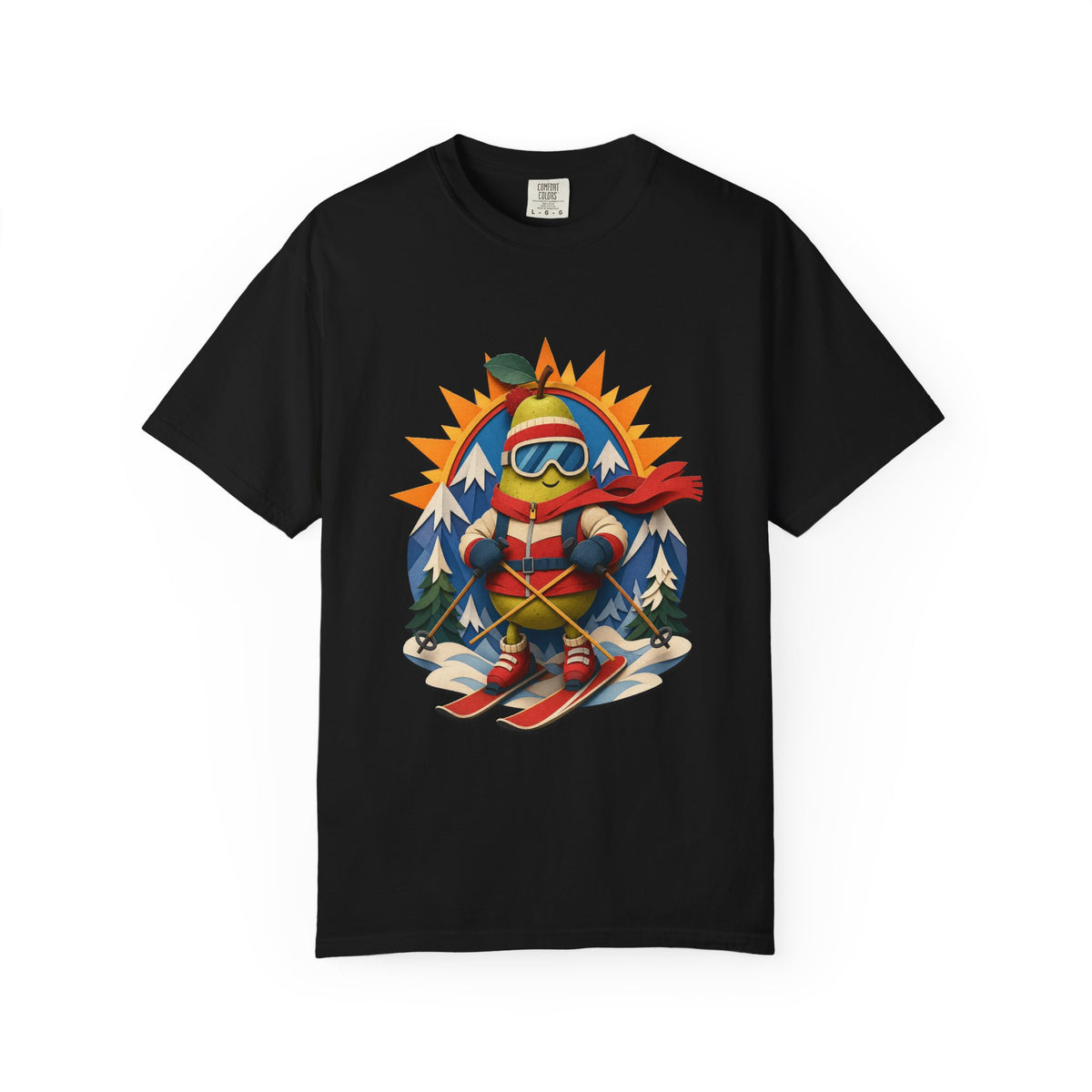 Paper Cut Ski Pear Mountain T-Shirt Graphic