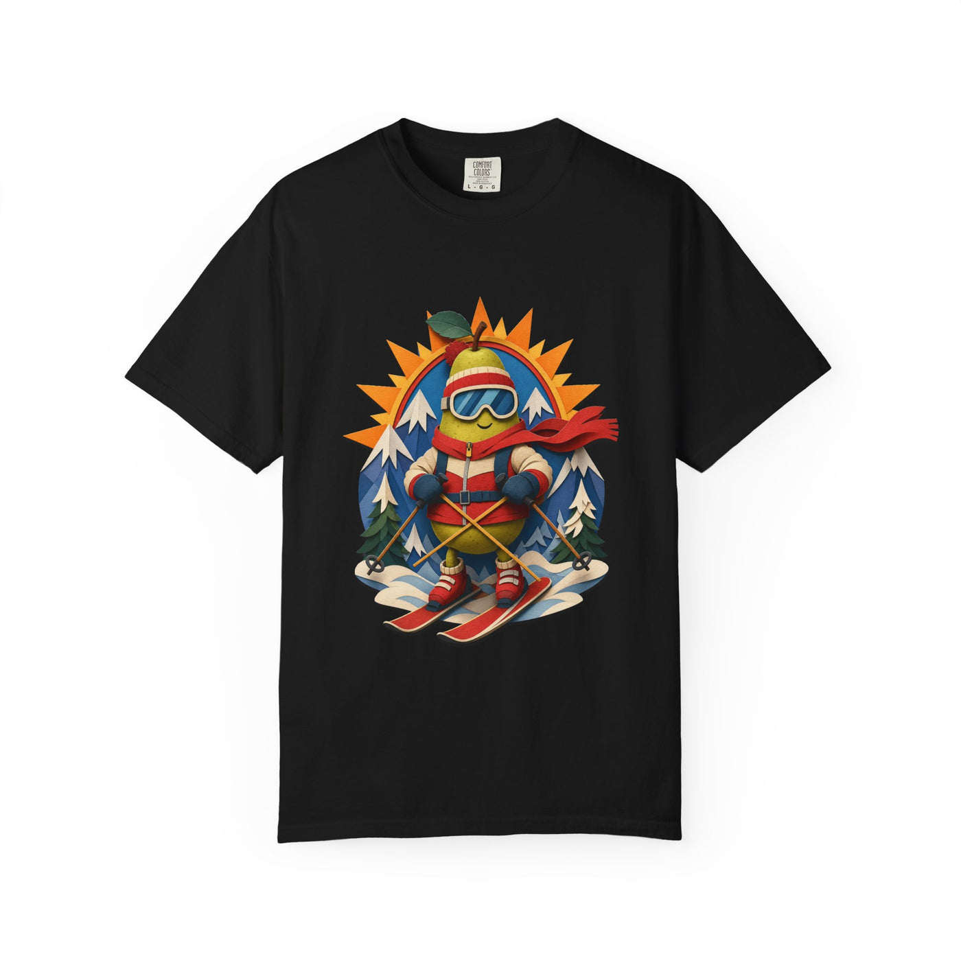 Paper Cut Ski Pear Mountain T-Shirt Graphic