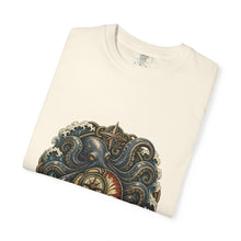 Woodcut Kraken Compass Shell T-Shirt Graphic