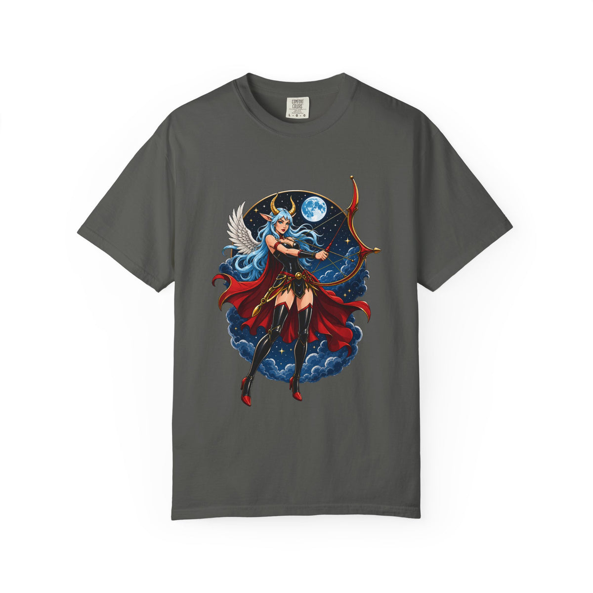 Moonlit Winged Archer Fantasy T-Shirt Graphic