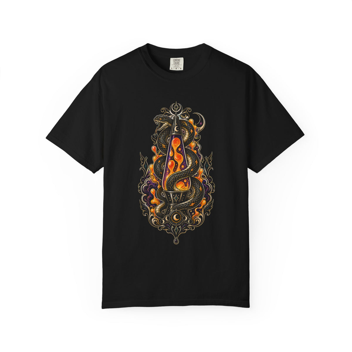 Blackwork Lava Lamp Serpent T-Shirt Graphic