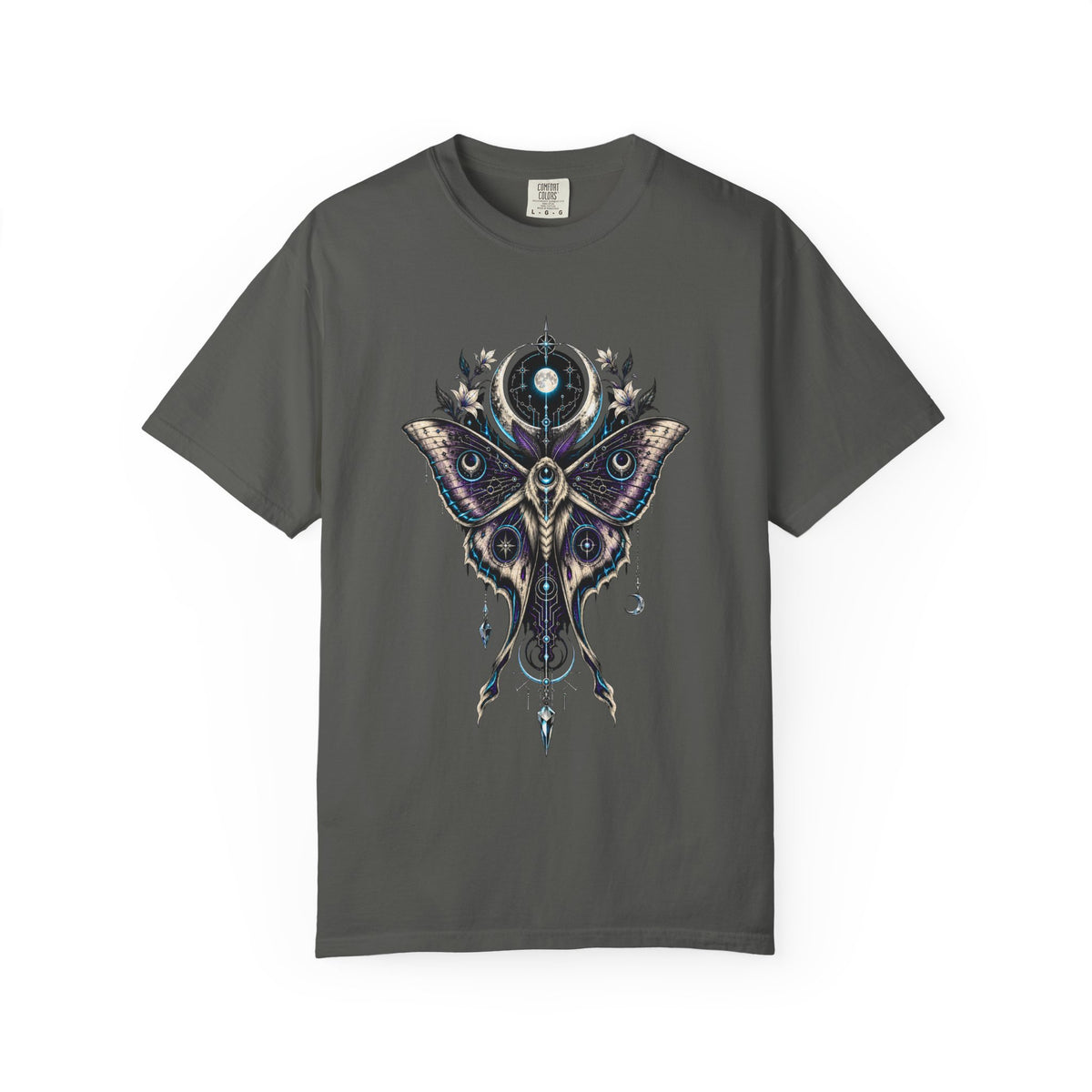 Glitch Goth Lunar Moth Oracle T-Shirt Graphic