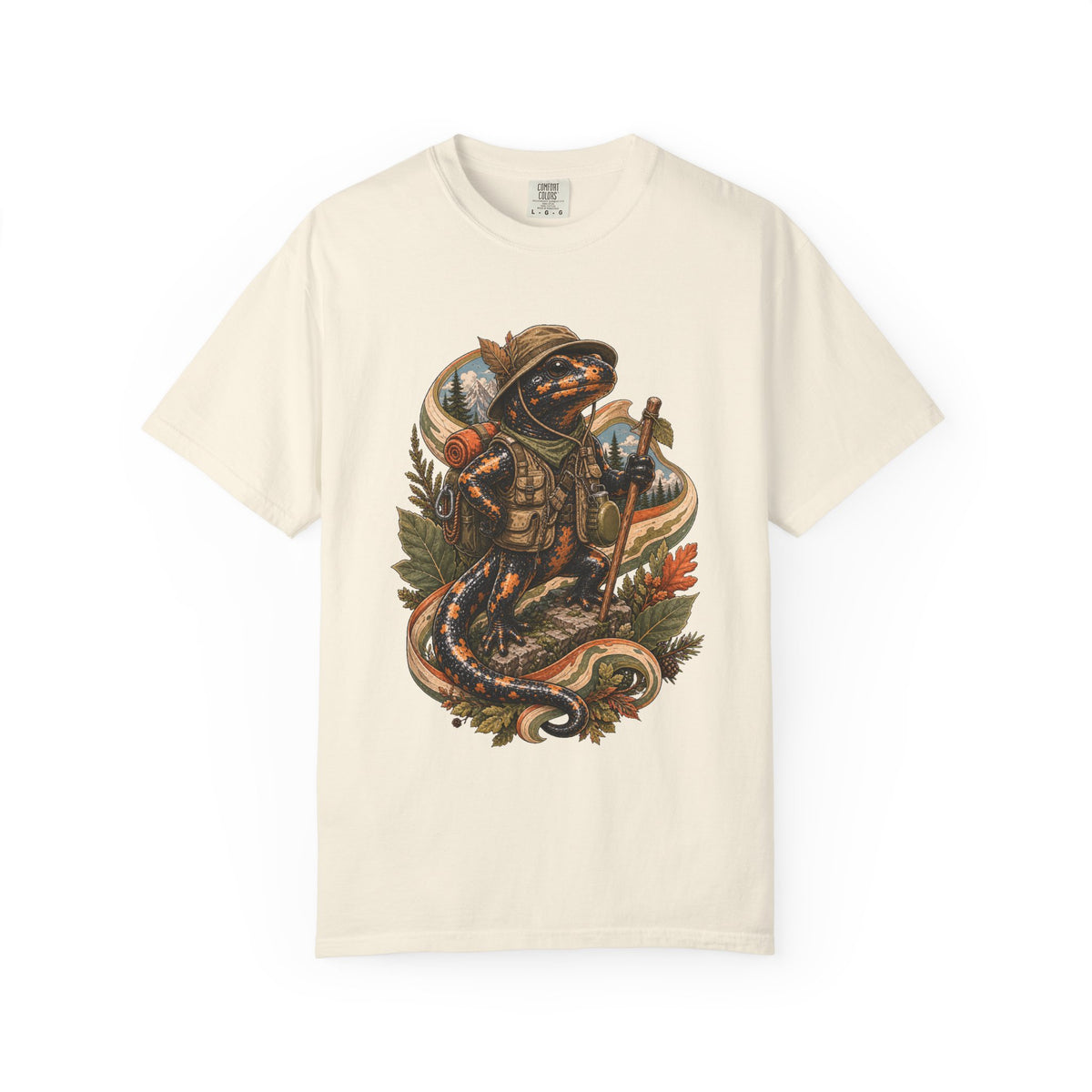Khaki Utility Salamander Hiker Graphic Tee