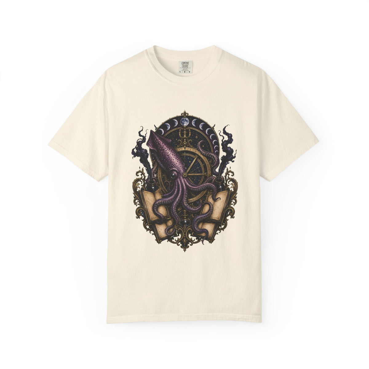 Dark Academia Squid Astrolabe Graphic Tee