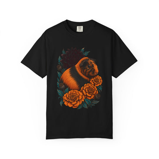 Custom Guinea Pig Botanical Bloom Portrait T-Shirt
