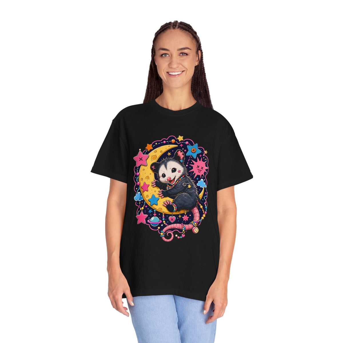 Kidcore Moon Possum T-Shirt Graphic