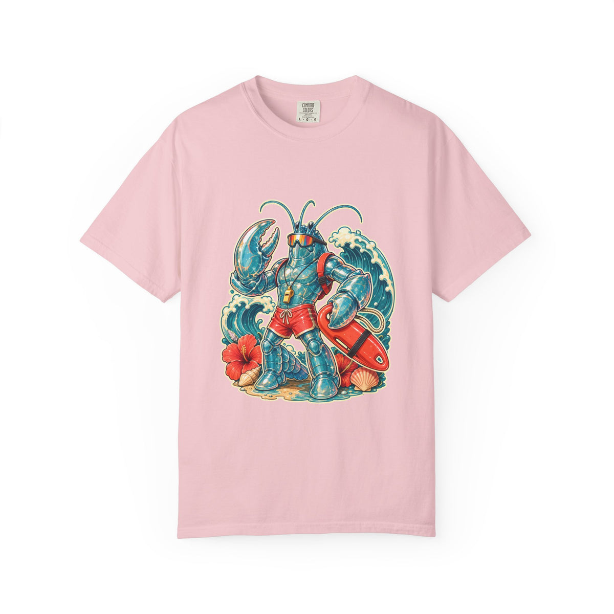 Y2K Surfcore Glass Lobster Lifeguard T-Shirt Graphic
