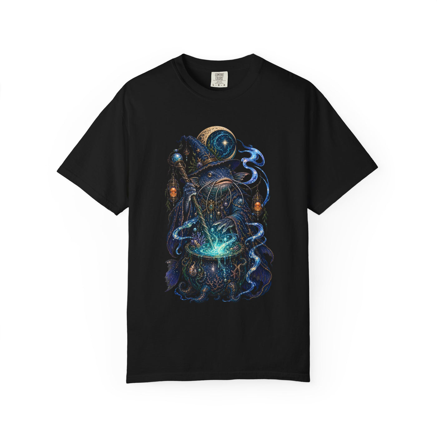 Deep Sea Catfish Wizard Fantasy T-Shirt Graphic