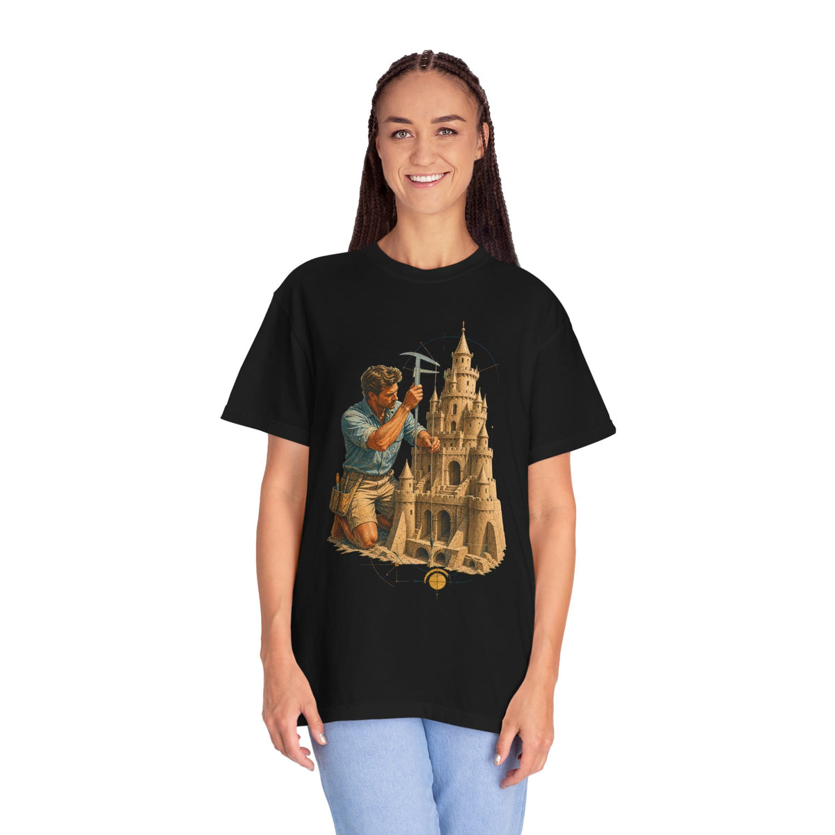Sandcastle Structural Engineer Retro Blueprint Graphic Tee