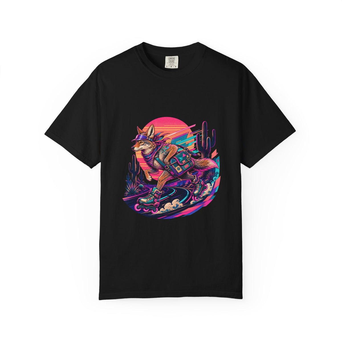 Vaporwave Desert Coyote T-Shirt Graphic