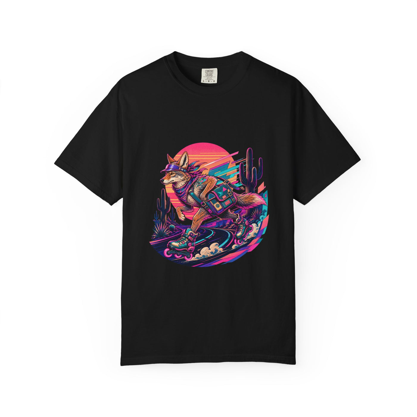 Vaporwave Desert Coyote T-Shirt Graphic