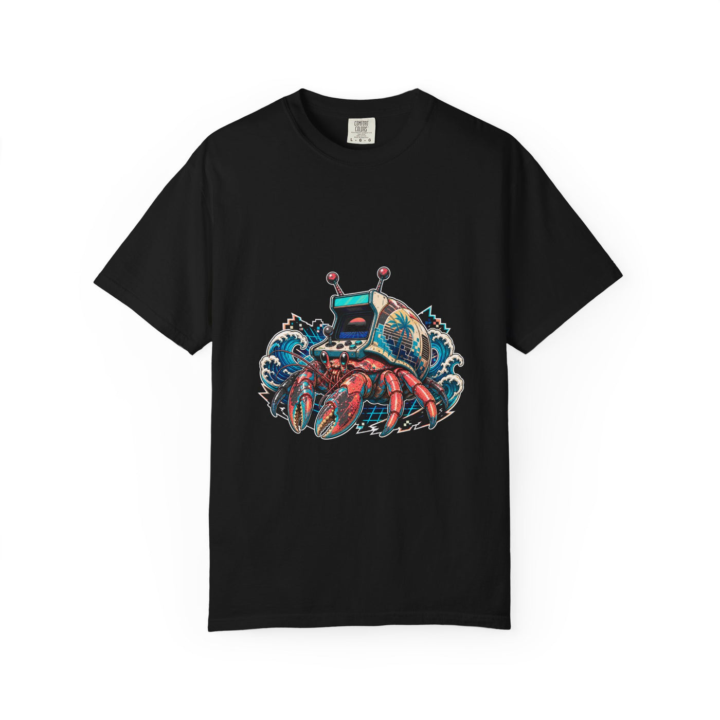 Vaporwave Arcade Hermit Crab T-Shirt Graphic