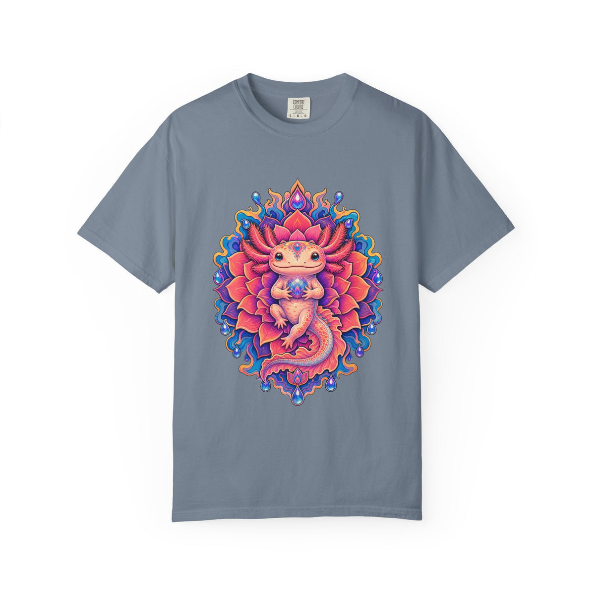 Psychedelic Dahlia Axolotl Graphic Tee