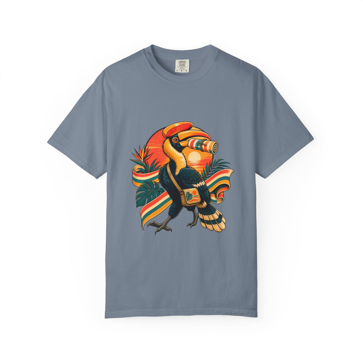 Sunset Deck-Stripe Hornbill Graphic Tee