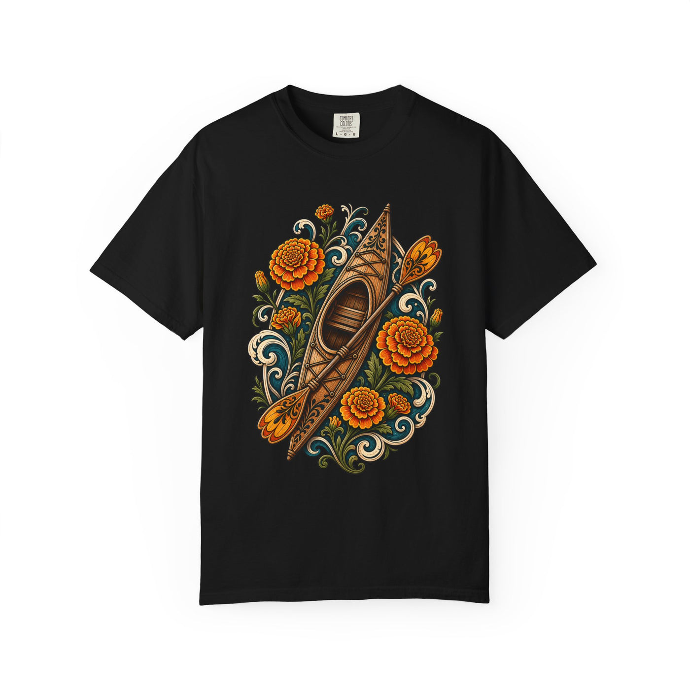 Folk Tattoo Kayak Marigold T-Shirt Graphic